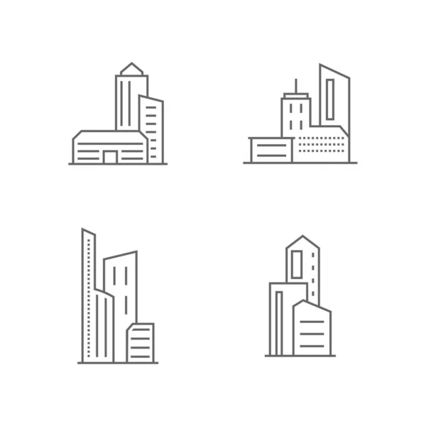 Set Of Modern City Logo Design Template. Skyline Design Vector Illustration — Stock Vector