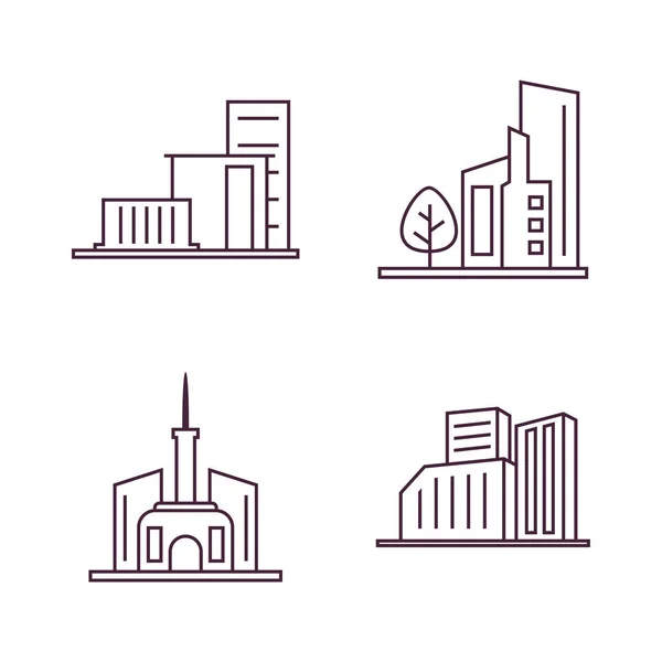 Plantilla de diseño de logotipo de ciudad moderna. Skyline Diseño Vector Ilustración — Vector de stock
