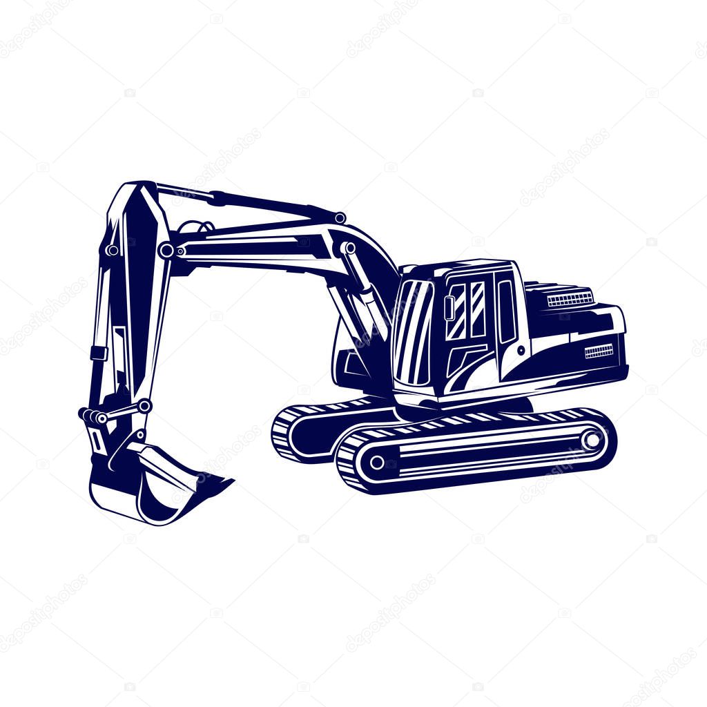 Heavy equipment Logo design Vector. Heavy equipment Logo template. Illustration