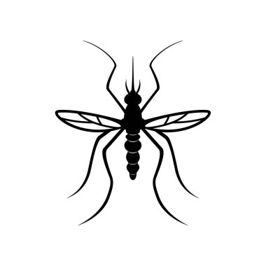 Sivrisinek Logosu Tasarım Vektörü İllüstrasyonu. Sivrisinek Tasarım Şablonu