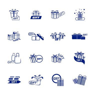 Hediye Logosu Sembol Tasarım Vektörü, Amblem, Hediye Dükkanı Tasarım Konsepti, Yaratıcı Sembol, Simge Simgesi, Simge