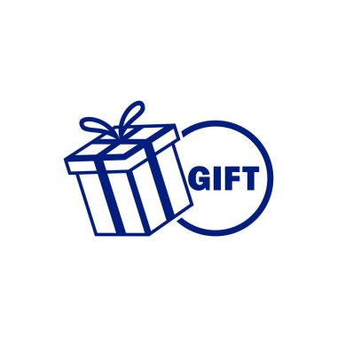 Hediye Logosu Sembol Tasarım Vektörü, Amblem, Hediye Dükkanı Tasarım Konsepti, Yaratıcı Sembol, Simge Simgesi, Simge