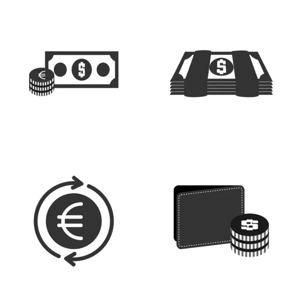 Conjunto de dinheiro Logo Design Concept Vector. Modelo de Ilustração. Símbolo do ícone — Vetor de Stock