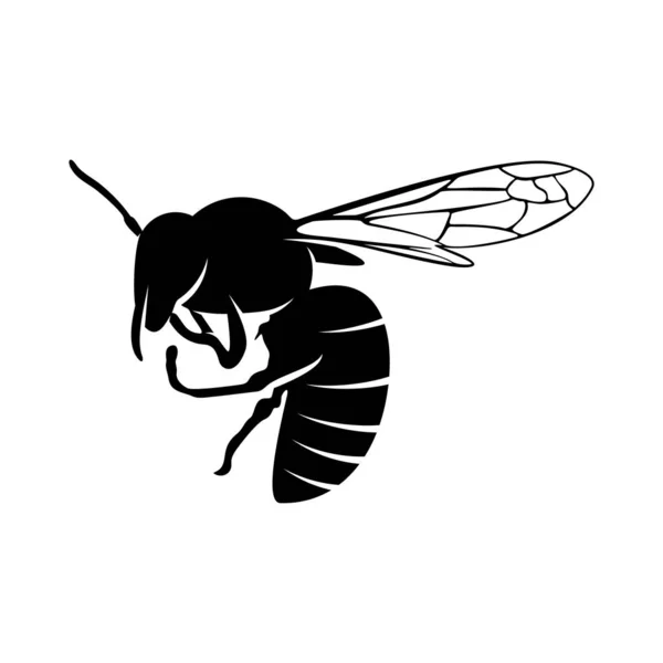 Diseño del logotipo de la abeja vector. Símbolo de icono. Ilustración de plantilla — Archivo Imágenes Vectoriales