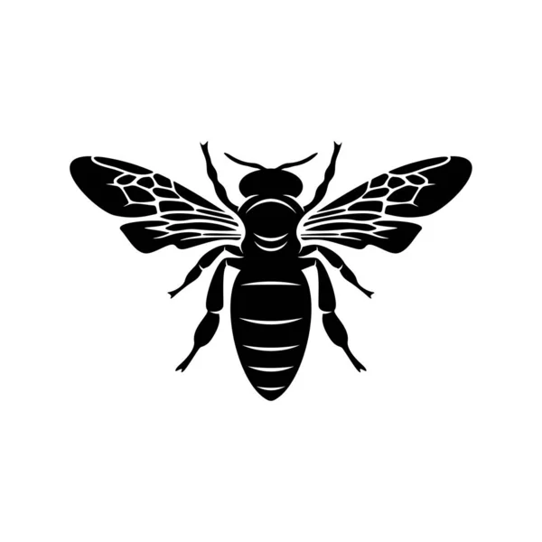 Diseño del logotipo de la abeja vector. Símbolo de icono. Ilustración de plantilla — Archivo Imágenes Vectoriales