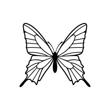 Kelebek logosu tasarım vektörü. Kelebek logosu çizimi