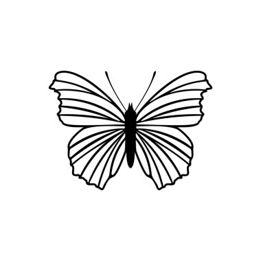 Kelebek logosu tasarım vektörü. Kelebek logosu çizimi