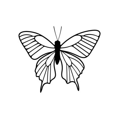 Kelebek logosu tasarım vektörü. Kelebek logosu çizimi