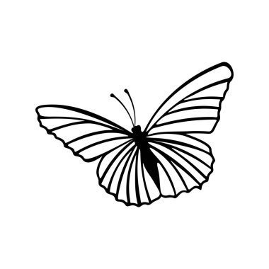 Kelebek logosu tasarım vektörü. Kelebek logosu çizimi