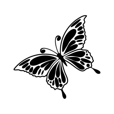Kelebek logosu tasarım vektörü. Kelebek logosu çizimi