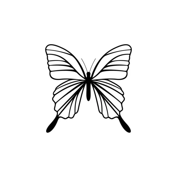 Kelebek logosu tasarım vektörü. Kelebek logosu çizimi — Stok Vektör