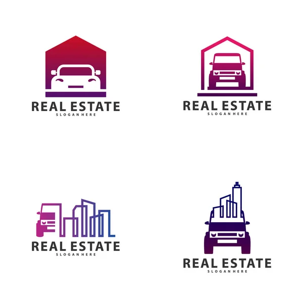 Set of Car City Logo Vector Industrial symbol icon design illustration, Emblem, Design Concept, Creative Symbol, Icon — 스톡 벡터