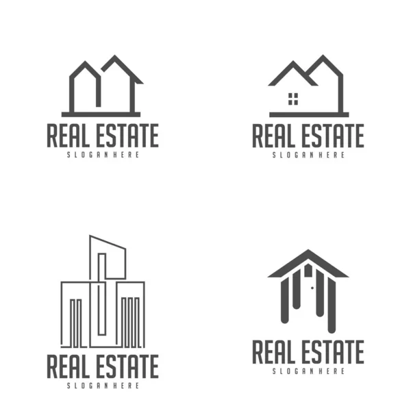 Set di costruzione Idea modello di logo, Modern City logo design concept, Real Estate logo Vector Illustration — Vettoriale Stock