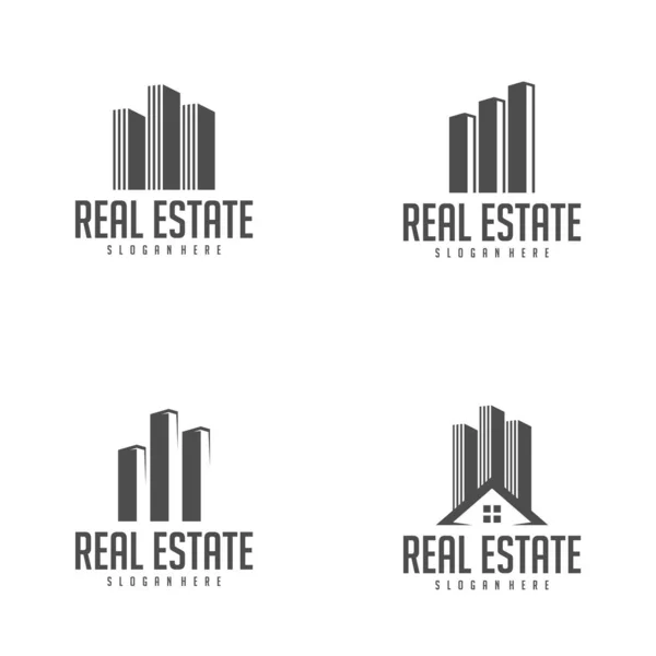 Set of Building Idea logo template, Modern City logo designs concept, Real Estate logo Vector Illustration — Stock Vector