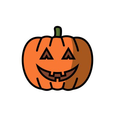 Cadılar Bayramı için Balkabağı Tasarım Vektörü izole edildi. Mutlu Cadılar Bayramı Şablonları