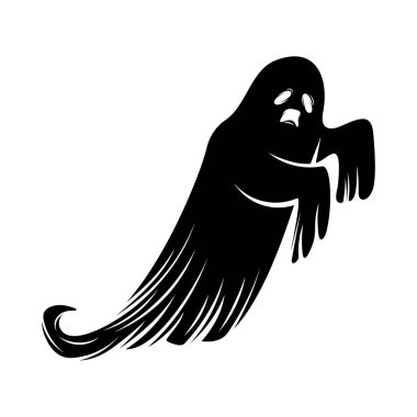 Cadılar Bayramı için Hayalet Tasarım Vektörü izole edildi. Mutlu Cadılar Bayramı Şablonları