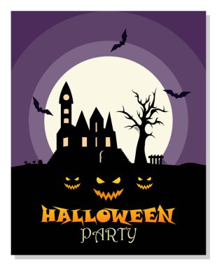 Cadılar Bayramı Parti Arkaplanı. Cadılar bayramın kutlu olsun. Vektör Şablonu illüstrasyonu.