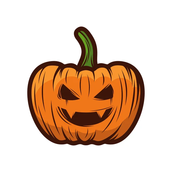 Calabaza para Halloween Diseño Vector aislado. Feliz Halloween Plantilla Ilustración — Vector de stock