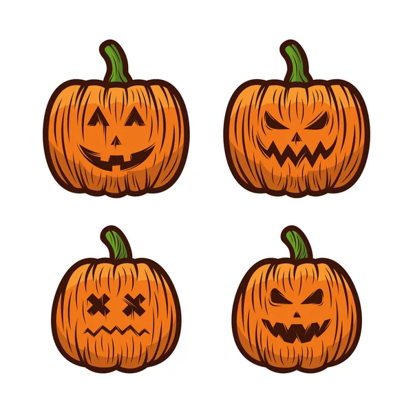 Pompoen voor Halloween Design Vector geïsoleerd. Gelukkige Halloween Template Illustratie — Stockvector