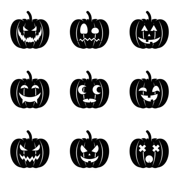 Conjunto de abóbora para Halloween Design Vector isolado. Feliz modelo de Halloween Ilustração — Vetor de Stock