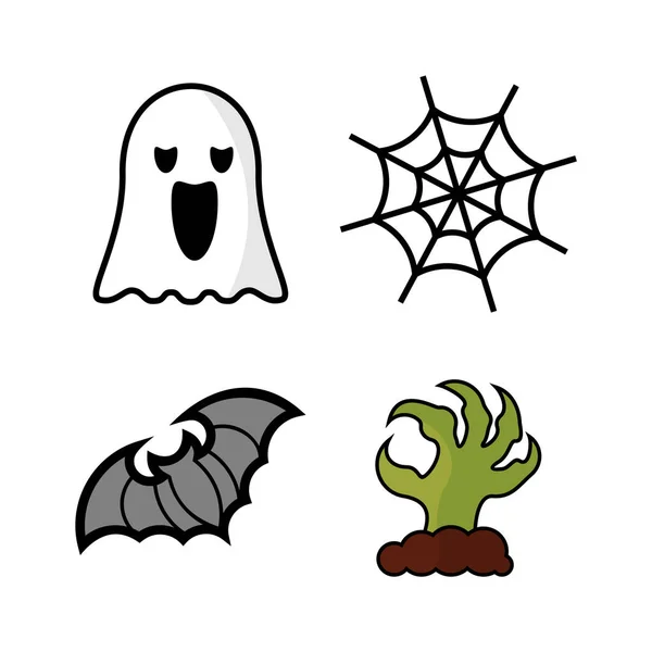 Set van Halloween Design Icoon Vector geïsoleerd. Template Illustratie — Stockvector