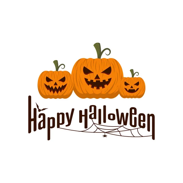 Pumpkin for Halloween Design Vector isolated. Happy Halloween Template Illustration — Stock Vector