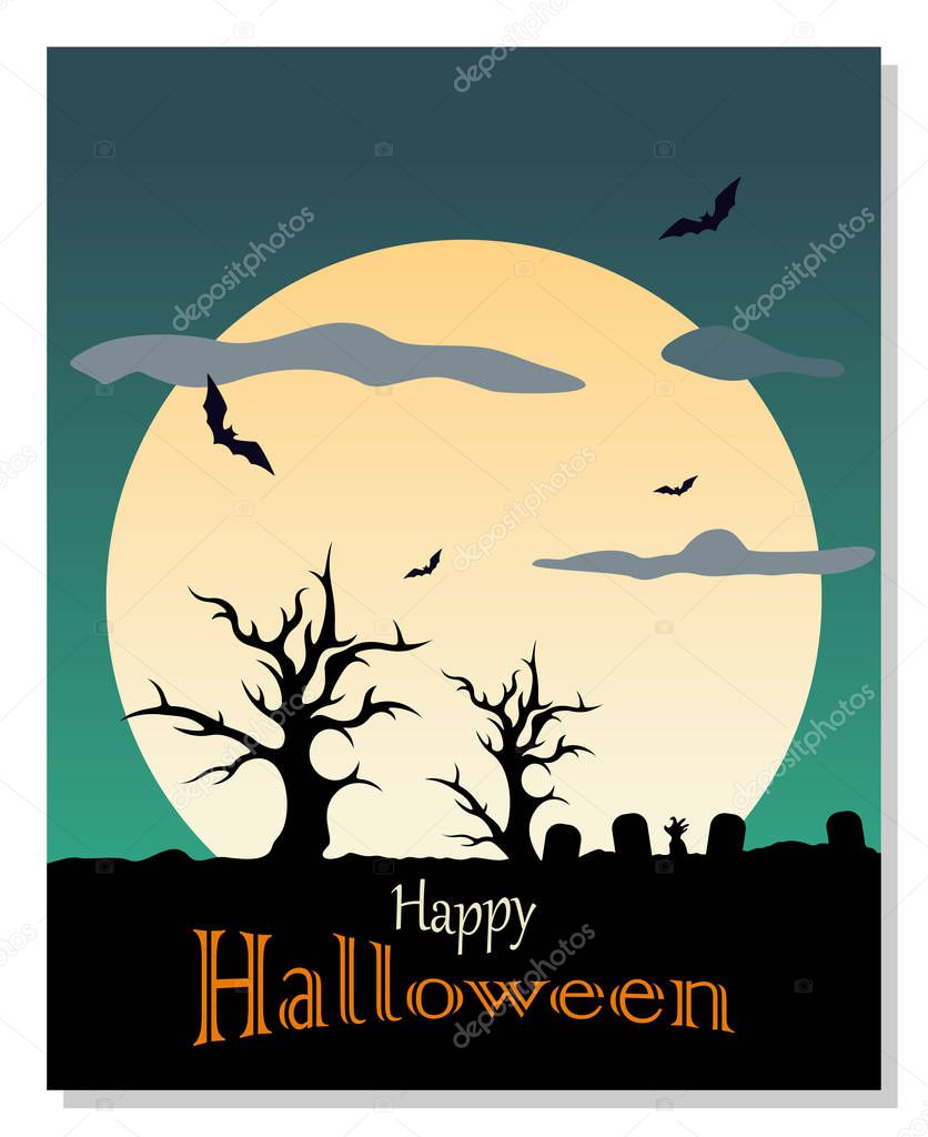 Halloween Party Background. Happy halloween. Vector Template illustration.