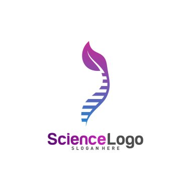 Yaprak Logosu Tasarım Vektörü DNA 'sı. DNA Logo Şablonlu Yaratıcı Yaprak. Simge Sembolü