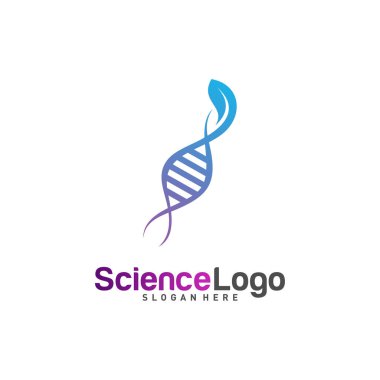 Yaprak Logosu Tasarım Vektörü DNA 'sı. DNA Logo Şablonlu Yaratıcı Yaprak. Simge Sembolü