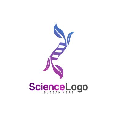 Yaprak Logosu Tasarım Vektörü DNA 'sı. DNA Logo Şablonlu Yaratıcı Yaprak. Simge Sembolü
