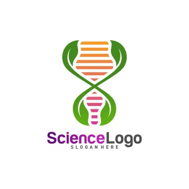 Yaprak Logosu Tasarım Vektörü DNA 'sı. DNA Logo Şablonlu Yaratıcı Yaprak. Simge Sembolü