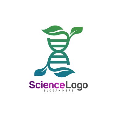 Yaprak Logosu Tasarım Vektörü DNA 'sı. DNA Logo Şablonlu Yaratıcı Yaprak. Simge Sembolü