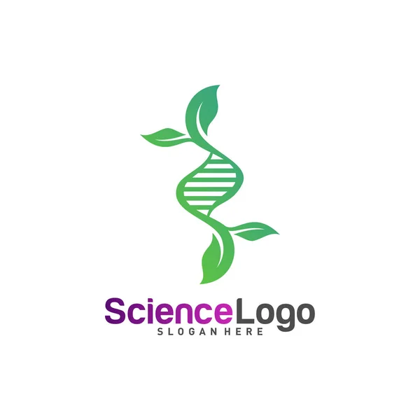 DNA with Leaf Logo Design Concept Vector. Hoja creativa con plantilla de logotipo de ADN. Símbolo de icono — Archivo Imágenes Vectoriales