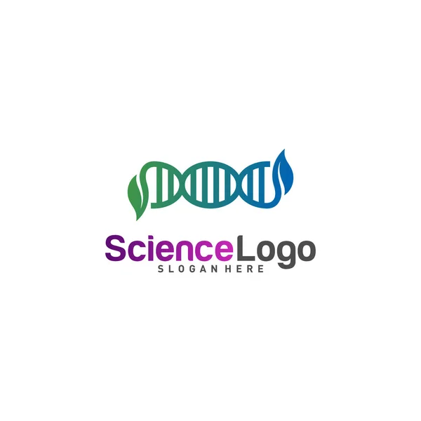 DNA with Leaf Logo Design Concept Vector. Hoja creativa con plantilla de logotipo de ADN. Símbolo de icono — Vector de stock