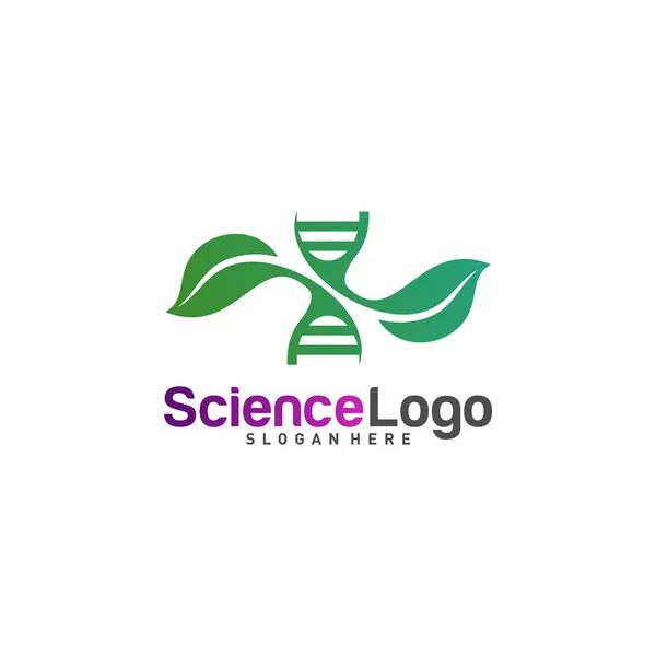 DNA with Leaf Logo Design Concept Vector. Hoja creativa con plantilla de logotipo de ADN. Símbolo de icono — Archivo Imágenes Vectoriales