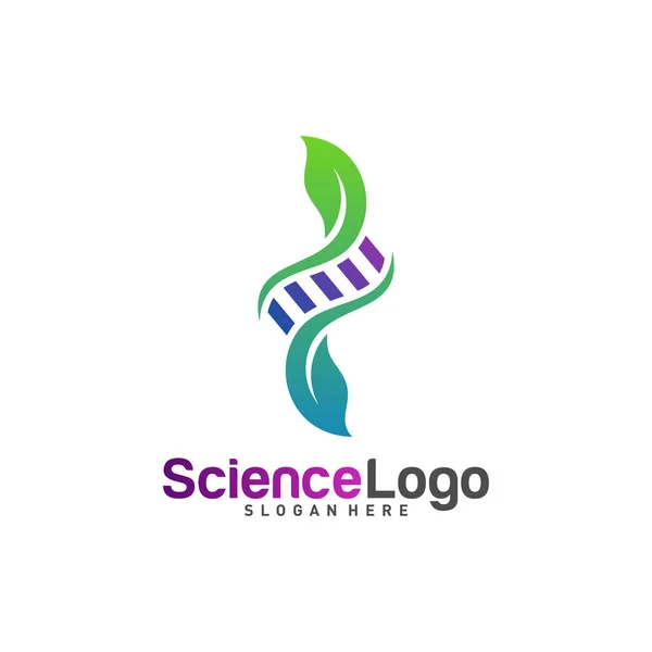 DNA with Leaf Logo Design Concept Vector. Hoja creativa con plantilla de logotipo de ADN. Símbolo de icono — Archivo Imágenes Vectoriales