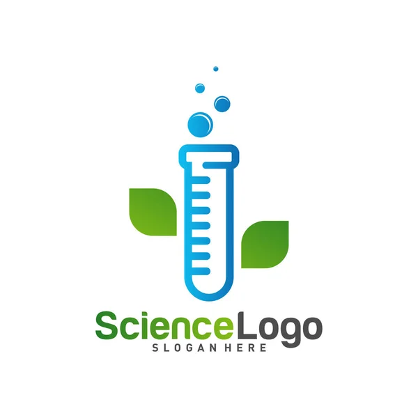 Vector del diseño del logotipo del laboratorio de la naturaleza. Laboratorio creativo con plantilla de logotipo de hoja. Símbolo de icono — Archivo Imágenes Vectoriales