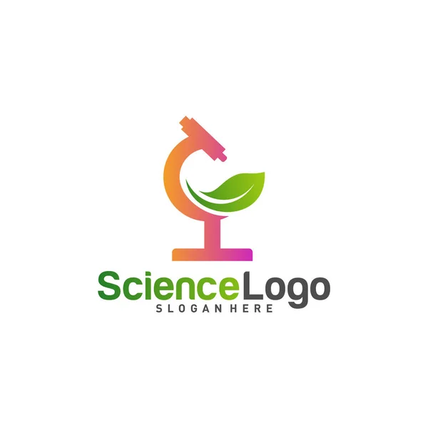Naturaleza Microscopio Icono Logo Concepto Vector. Microscopio creativo con plantilla de logotipo de hoja — Archivo Imágenes Vectoriales