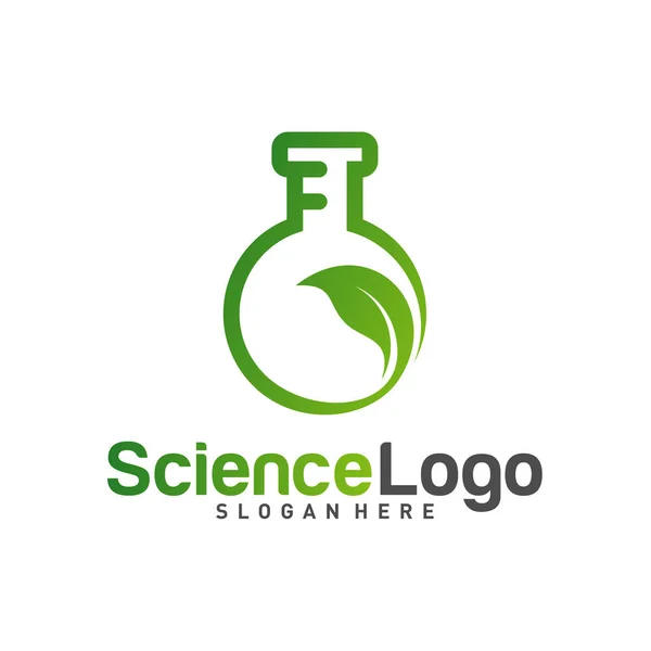 Vector del diseño del logotipo del laboratorio de la naturaleza. Laboratorio creativo con plantilla de logotipo de hoja. Símbolo de icono — Archivo Imágenes Vectoriales