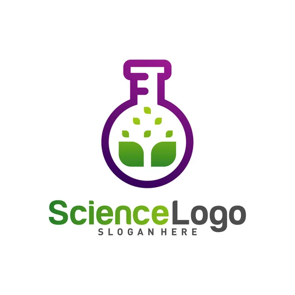 Vector del diseño del logotipo del laboratorio de la naturaleza. Laboratorio creativo con plantilla de logotipo de hoja. Símbolo de icono — Archivo Imágenes Vectoriales