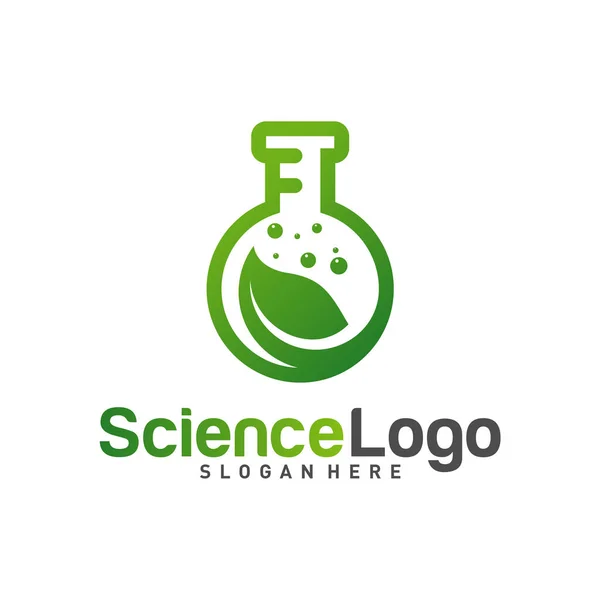 Nature lab logo design concept vektor. Kreativ-Labor mit Blatt-Logo-Vorlage. Symbolbild — Stockvektor