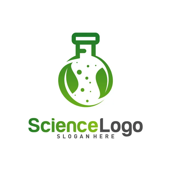 Vector del diseño del logotipo del laboratorio de la naturaleza. Laboratorio creativo con plantilla de logotipo de hoja. Símbolo de icono — Archivo Imágenes Vectoriales