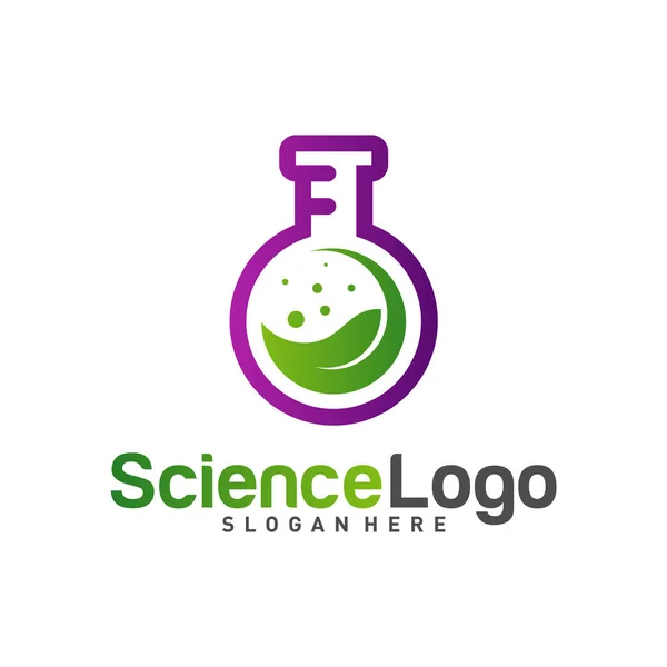 Vector del diseño del logotipo del laboratorio de la naturaleza. Laboratorio creativo con plantilla de logotipo de hoja. Símbolo de icono — Vector de stock