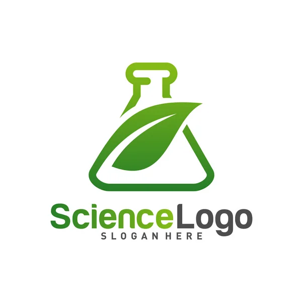 Vector del diseño del logotipo del laboratorio de la naturaleza. Laboratorio creativo con plantilla de logotipo de hoja. Símbolo de icono — Vector de stock