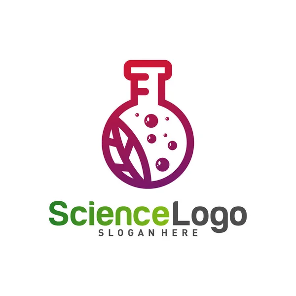 Vector del diseño del logotipo del laboratorio de la naturaleza. Laboratorio creativo con plantilla de logotipo de hoja. Símbolo de icono — Archivo Imágenes Vectoriales