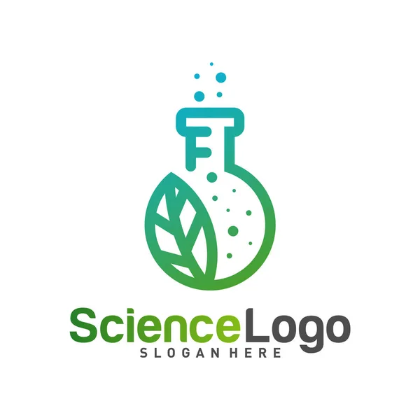 Doğa Laboratuvarı Logosu Tasarım Vektörü. Yaprak Logo Şablonu 'na sahip yaratıcı laboratuvar. Simge Sembolü