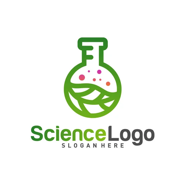 Vector del diseño del logotipo del laboratorio de la naturaleza. Laboratorio creativo con plantilla de logotipo de hoja. Símbolo de icono — Archivo Imágenes Vectoriales