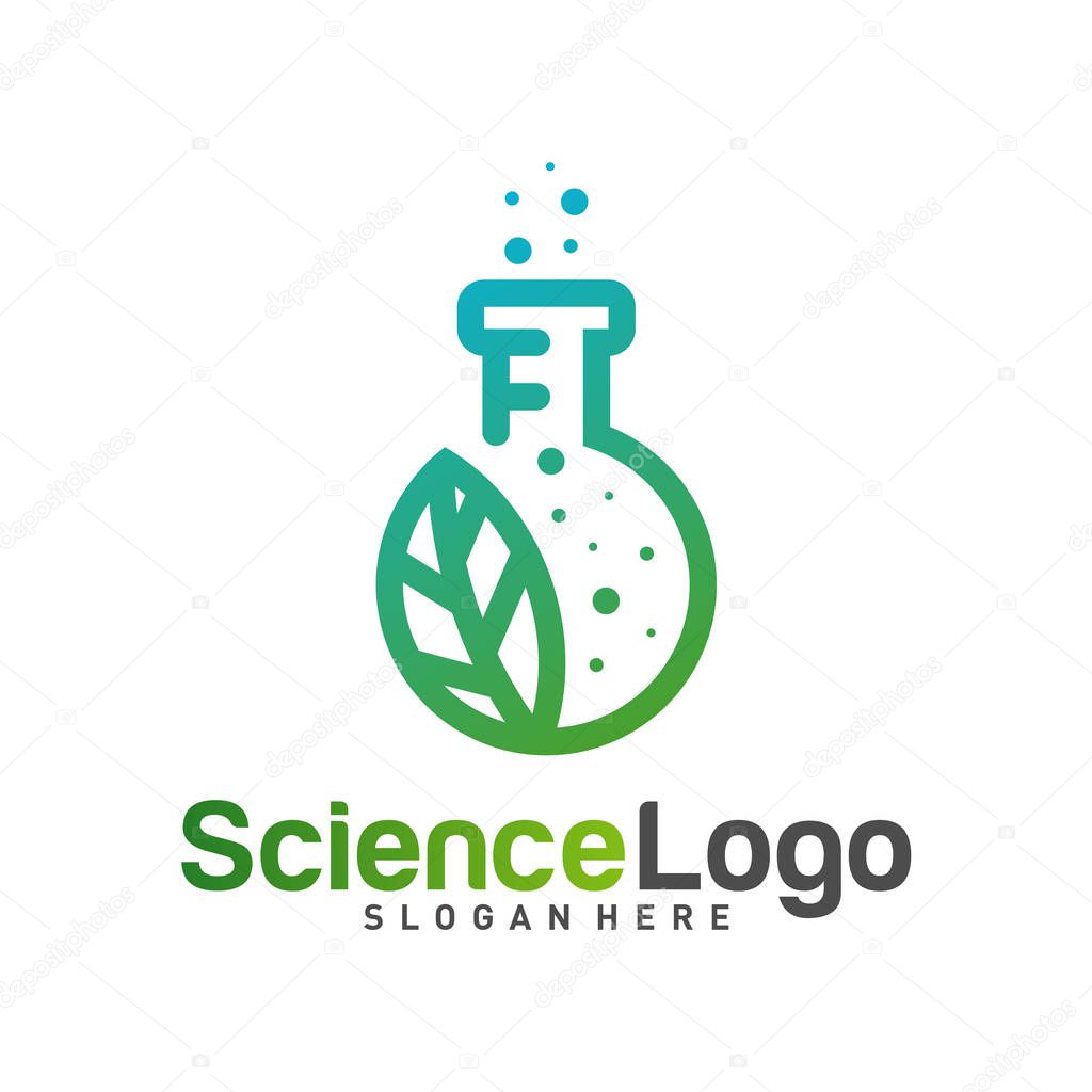 Nature Lab Logo Design Concept Vector. Creative Lab with leaf Logo Template. Icon Symbol