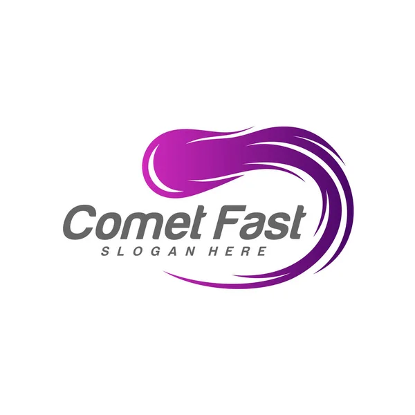 Comet Logo Vector, πρότυπο σχεδίασης λογότυπου κομήτη, σύμβολο εικονιδίων, εικονογράφηση — Διανυσματικό Αρχείο