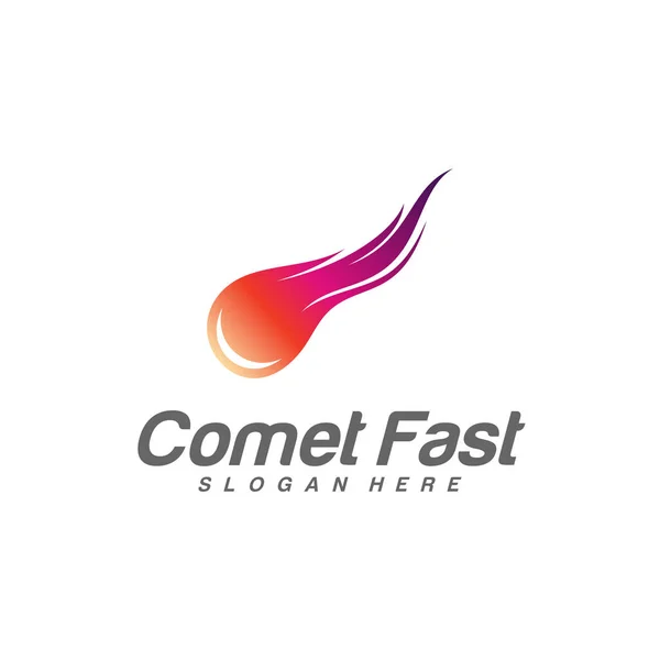 Comet Logo Vector, Comet Logo Design Template, Icon Symbol, Illustration — 스톡 벡터